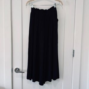 Double layer, black floaty, paperbag pants, S